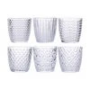 Villa D'Este Home Tivoli Wassergläser Geometry mit Strukturmuster, 6er-Set, Ø 9 x H 9 cm, 380 ml