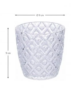 Villa D'Este Home Tivoli Wassergläser Geometry mit Strukturmuster, 6er-Set, Ø 9 x H 9 cm, 380 ml -Küche Geschäft Wasserglaser Geometry mit Strukturmuster 6er Set 2