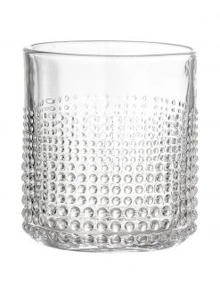 Bloomingville Wassergläser Gro mit Strukturmuster, 6 Stück, Ø 8 x H 9 cm, 300 ml