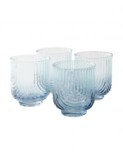 Jotex Wassergläser Imani mit Farbverlauf in Blau/Transparent, 4 Stück, Ø 9 x H 10 cm, 400 ml -Küche Geschäft Wasserglaser Imani mit Farbverlauf in BlauTransparent 4 Stuck 8