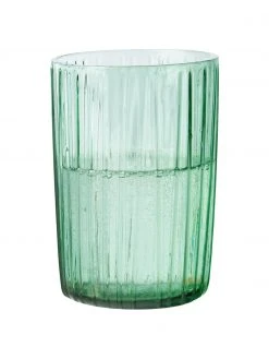 Bitz Wassergläser Kusintha in Grün mit Rillenrelief, 4 Stück, Ø 7 x H 10 cm -Küche Geschäft Wasserglaser Kusintha in Grun mit Rillenrelief 4 Stuck 2