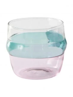 Jotex Wassergläser Lieke in Blau/Rosa, 4 Stück, Ø 9 x H 8 cm, 350 ml