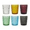 Villa D'Este Home Tivoli Wassergläser Marrakech in Bunt mit Strukturmuster, 6er-Set, Ø 8 x H 10 cm, 240 ml