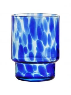 &k amsterdam Wassergläser Tortoise in Blau/Transparent, 4 Stück, Ø 8 x H 10 cm, 300 ml