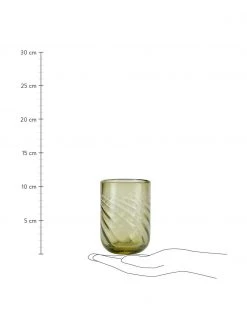 Bahne Wassergläser Twist in Grün, 4 Stück, Ø 8 x H 11 cm, 300 ml -Küche Geschäft Wasserglaser Twist in Grun 4 Stuck 2