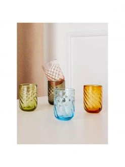 Bahne Wassergläser Twist in Rosa, 4 Stück, Ø 8 x H 11 cm, 300 ml -Küche Geschäft Wasserglaser Twist in Rosa 4 Stuck 3