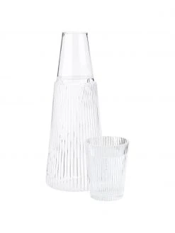 Stelton Wasserkaraffe Pilastro mit Glas, 1 L, 2er-Set, H 27 cm, 1 L -Küche Geschäft Wasserkaraffe Pilastro mit Glas 1 L 2er Set 4