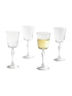 Weingl&auml;ser America's Cocktail mit Rillenstruktur, 4 St&uuml;ck, Ø 8 x H 20 cm, 240 ml -Küche Geschäft Weinglaser Americas Cocktail mit Rillenstruktur 4 Stuck 4