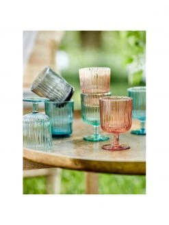 BUTLERS Weingläser Chelsea mit Rillenrelief, 6 Stück, Ø 8 x H 12 cm, 250 ml -Küche Geschäft Weinglaser Chelsea mit Rillenrelief 6 Stuck 9