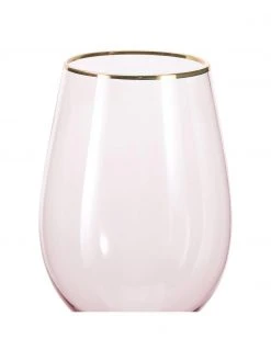 Ladelle Weingläser Chloe in Rosa mit Goldrand, 4 Stück, Ø 9 x H 26 cm 9 Ladelle Weingläser Chloe in Rosa mit Goldrand, 4 Stück, Ø 9 x H 26 cm -Küche Geschäft Weinglaser Chloe in Rosa mit Goldrand 4 Stuck 4