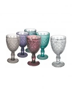 Villa D'Este Home Tivoli Weingläser Rombi, 6er Set, Ø 9 x H 17 cmNur noch 1 Artikel verfügbar -Küche Geschäft Weinglaser Rombi 6er Set 3