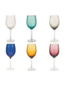 Villa D'Este Home Tivoli Weingläser Shiraz in Bunt, 6er-Set, Ø 7 x H 23 cm, 300 ml