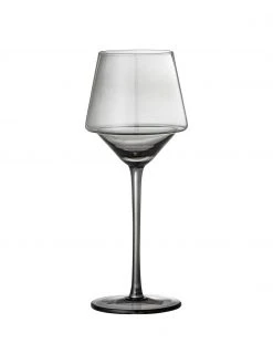 Bloomingville Weingläser Yvette in Grau, 4 Stück, Ø 9 x H 23 cm, 300 ml