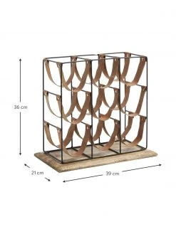 Weinregal Mucia für 9 Flaschen mit Mangoholz und Lederriemen, B 39 x H 36 cm 2 Weinregal Mucia für 9 Flaschen mit Mangoholz und Lederriemen, B 39 x H 36 cm -Küche Geschäft Weinregal Mucia fur 9 Flaschen mit Mangoholz und Lederriemen 2
