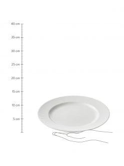 Wei&szlig;e Speiseteller Groove mit Rillenstruktur, 4 St&uuml;ck, Ø 27 x H 1 cm -Küche Geschäft Weisse Speiseteller Groove mit Rillenstruktur 4 Stuck 2