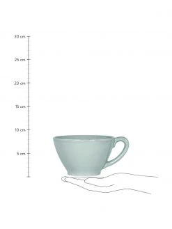 Cote Table XL-Tasse Constance in Mint im Landhaus Style, Ø 15 x H 9 cm, 500 ml -Küche Geschäft XL Tasse Constance in Mint im Landhaus Style 2