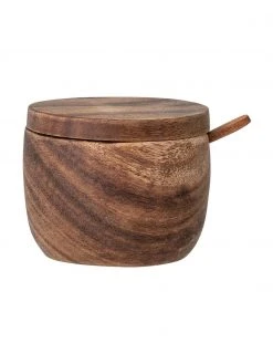 Bloomingville Zuckerdose Elfa mit Löffel aus Mangoholz, Ø 9 x H 8 cmNur noch wenige verfügbar
