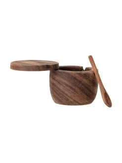 Bloomingville Zuckerdose Elfa mit L&ouml;ffel aus Mangoholz, Ø 9 x H 8 cmNur noch wenige verfügbar -Küche Geschäft Zuckerdose Elfa mit Loffel aus Mangoholz 4